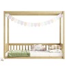 CAVINAS Twin/Full Size Bed Frame with Canopy-Style Top & Guardrails,Modern Floor Bed for Kids Room,Bedroom - 4 of 4
