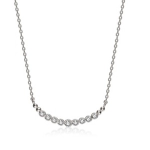 Guili Gold-Plated Sterling Silver Necklace with Bezel-Set CZ in White, Gold, or Rose Gold—Sophisticated, Luxurious, and Perfect for Special Events. - 1 of 3