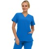 Saint Scrubs Womens 9-Pocket Medical Uniform Set- V-Neck Stretch Top with Tapered Straight Leg Pants - 4 of 4