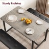 44.5" Dining Table Set for 4 - 2 Upholstered Benches, Space-Saving Rectangular Design for Apartment/Kitchen - 2 of 4