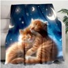 Lomsoe Cute Christmas Orange Cats Print Flannel Blanket - All Seasons Soft and Warm Throw Blanket for Bed, Napping, Camping, Travel, Office - 2 of 4