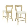 Christopher Knight Home Imamu Rubberwood Upholstered Counter Stools with Curved Open Back (Set of 2) - 2 of 4