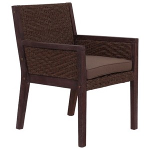 Courtyard Casual Buena Vista II Dining Arm Chair Stained Eucalyptus Wood  Knock Down Packing Cushion Packed in Box but Priced Seperaely - 1 of 4