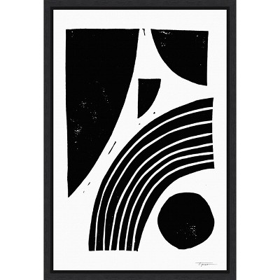 Amanti Art Reflecting Shapes Black by Statement Goods Canvas Wall Art Print Framed 16 x 23-in.