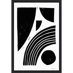 Amanti Art Reflecting Shapes Black by Statement Goods Canvas Wall Art Print Framed 16 x 23-in. - 1 of 4