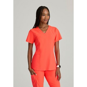 Barco One Women's Racer 4-Pocket V-Neck Scrub Top - 1 of 4
