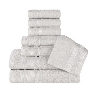 Cotton Medium Weight 8 Piece Bathroom Towel Set by Blue Nile Mills - 1 of 4
