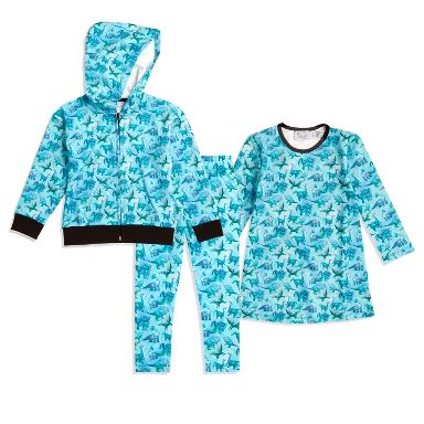 The Pink Picket Fence Suzie Dinosaur Outfit Set for Girls  Hoodie, T-Shirt  Dress & Leggings  Blue Dino Print - Size 18 Months : Target