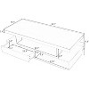 LED Coffee Table with Large Storage Space and Open Shelves, One Size, Dining, Meeting, Displaying, Serving, White - 2 of 4