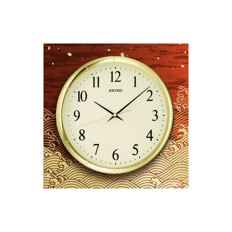 Seiko 12" Ultra-Modern Gold-Tone Wall Clock, 2 of 6