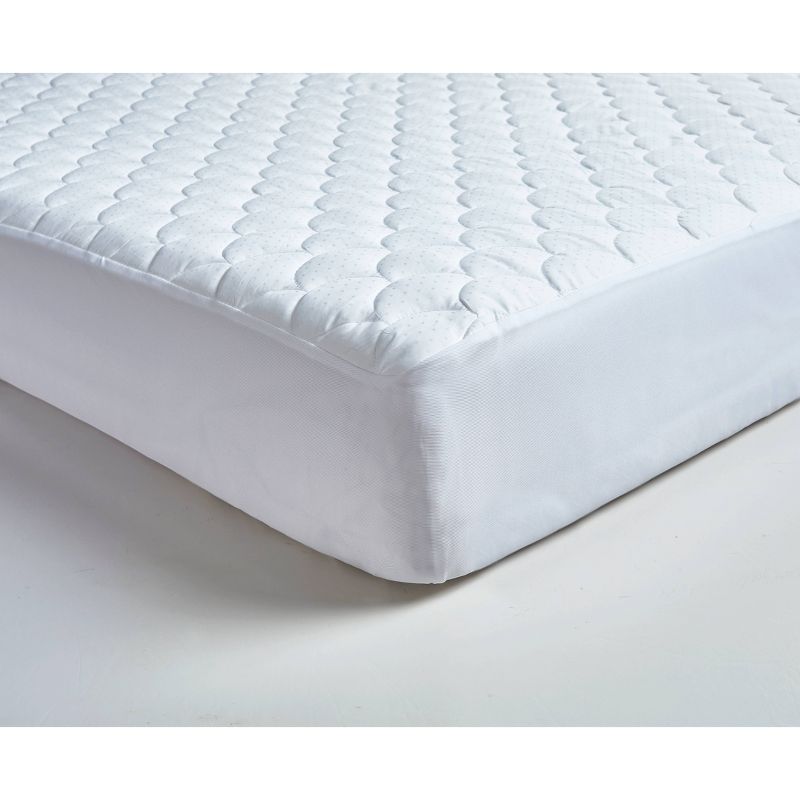 Damask Dual Action Mattress Pad (Stain & Water Repel) White - Blue Ridge Home Fashions, 4 of 7