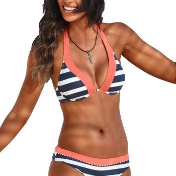 LASCANA Women's Striped Underwire Bikini Swimwear Top
