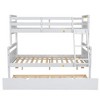 NicBex Twin over Full Bunk Bed Triple Draggable Bed Frame with 4 Wheels, Guardrails and Ladder, No Spring Box Required - 3 of 4