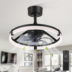 Airsurfer 20" Ceiling Fan with Light and Remote Control Ceiling Fan with Reversible Blades, 3-Color Dimmable LED Light, 6-Speed DC Motor - 1 of 4