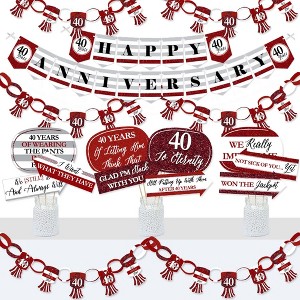 Big Dot of Happiness We Still Do - 40th Wedding Anniversary - Banner and Photo Booth Decorations - Anniversary Party Supplies Kit - Doterrific Bundle - 1 of 4