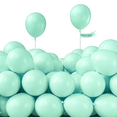 PartyWoo Balloons Teal Pastel Turquoise Peppermint Mint 5 Inch 50 pcs