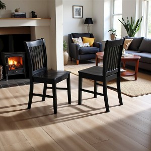East West Furniture, Norfolk Dining Chair Wood Seat Black Finish, Set of 2 - 1 of 1