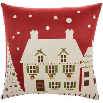 18"x18" Light Up House Holiday Square Throw Pillow - Mina Victory