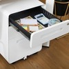 INFURNIC Decorative Storage Cabinet 3 Drawer Mobile File Cabinet with Lock for Office Use, White, 21"*18"*24" - 3 of 4