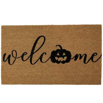 Northlight Natural Coir Pumpkin "Welcome" Halloween Doormat 18" x 30"
