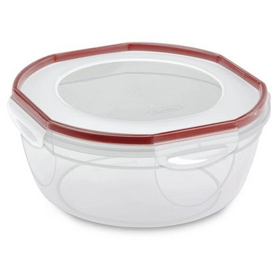 Sterilite Ultra Seal Multipurpose 4.7 Quart Plastic Food Storage Bowl Container with Latching Lid for Storing and Serving, Clear (16 Pack)