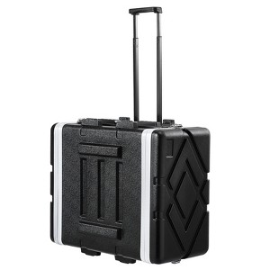 VEVOR 6U Rack Case, Standard 19 in Depth, Server Rack Cabinet with ABS Construction Wheels Heavy-Duty Twist Butterfly Latches,Detachable Front, Black - 1 of 4