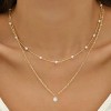 Summit Adventure 14K Gold Plated Pearl Necklace – Layered Herringbone Chain for Women, Trendy Jewelry Gift - 2 of 4
