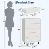 Nasitip 5-Drawer Dresser, Wooden Chest of Drawers with Anti-Tip Kit, Rounded Corners & Metal Legs for Home Office - 3 of 4