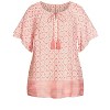 Avenue Women's Plus Size Medallion Border Peasant Top - 4 of 4