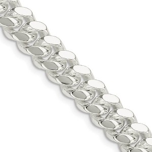 Black Bow Jewelry Men's 9mm Sterling Silver Solid Miami Curb Chain Bracelet - 1 of 4