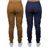 Galaxy By Harvic Women's  Loose Fit Cotton Stretch Twill Cargo Joggers- 2 Pack - 2 of 4
