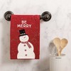 28.0 Inch Be Merry Set/2 Kitchen Towels Snowman Kitchen Towel - 3 of 3