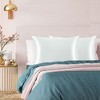 PiccoCasa Machine Washable Satin Zippered Pillowcase with Eye Mask & Scrunchie 2 Pcs - 2 of 4