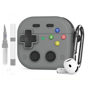 HTUTWOO Game Console Design for AirPods 4 Case Cover Shockproof Full TPU AirPods 4th Generation Protective Skin Cover with Cleaner Kit - 1 of 4
