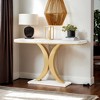 Hommoo 40" Console Table, Narrow Entryway Foyer Table with Geometric Base - 3 of 4