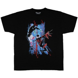 Spider-Man Men's Across the Spider-Verse Miles Morales and Spider Gwen T-Shirt Adult - 1 of 3