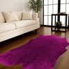 HomeRoots 6' X 7' Purple Cowhide Hand Knotted Area Rug - 2 of 4