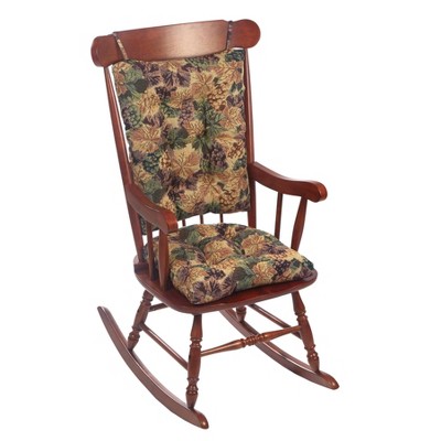 Cabernet Patterned Cotton and Polyester Rocking Chair Cushion Set
