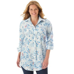 Woman Within Perfect Long Sleeve Shirt - 1 of 4