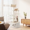 Tangkula 55.5" Tall Wooden Cat Tree for Indoor Cats w/Condo Curved Perch Hammock - 3 of 4