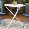 Sunnydaze French Country Chestnut Wood Folding Round Bistro Table - 28"- White - 4 of 4