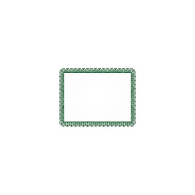 Masterpiece Studios Certificates 8.5" x 11" Green and White 100/Pack (961036S)