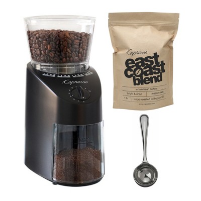 Capresso 560.01 Infinity Conical Burr Grinder with Capresso Coffee Bundle