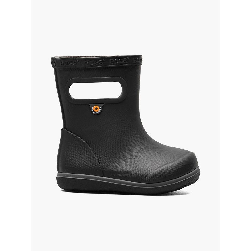 Bogs Footwear Skipper II Solid Kids Rainboots, Black, 4 M Toddler