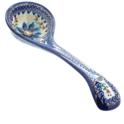 Blue Rose Polish Pottery Autumn Burst Soup Ladle