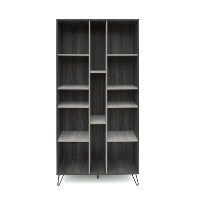 VYNXARIA Gray Multi - Compartment Multifunctional Cabinet: Bookshelf Feature for Bedroom and Living Room Use