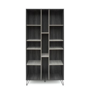 VYNXARIA Gray Multi - Compartment Multifunctional Cabinet: Bookshelf Feature for Bedroom and Living Room Use - 1 of 4