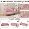 QingMoon 71" Convertible Loveseat Sofa, Velvet Couch Bed, Folding Recliner with Golden Metal Legs and Pillows for Living Room, Office - 3 of 4