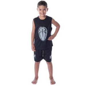 WWE Boys' Roman Reigns  Wreck Everyone And Leave Tank Short Pajama Set Black - 1 of 4