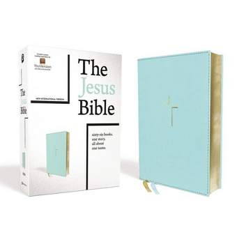 The Jesus Bible, NIV Edition, Leathersoft, Blue, Comfort Print - by  Zondervan (Leather Bound)